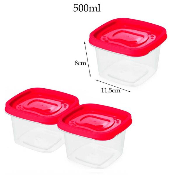 Jogo 6 potes mantimentos com tampa presunto queijo vasilha porta frios marmita frutas comida fitness - Plasútil Imagem de Jogo 6 potes mantimentos com tampa presunto queijo vasilha porta frios marmita frutas comida fitness