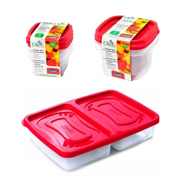Jogo 6 potes mantimentos com tampa presunto queijo vasilha porta frios marmita frutas comida fitness - Plasútil Imagem de Jogo 6 potes mantimentos com tampa presunto queijo vasilha porta frios marmita frutas comida fitness