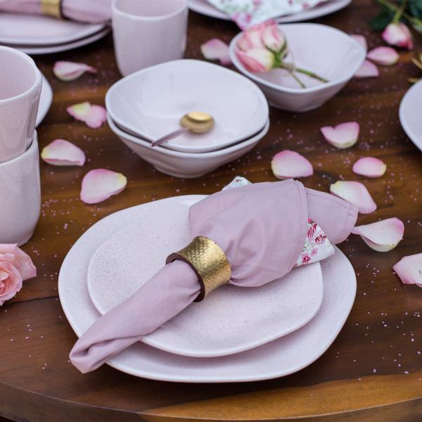 Imagem de Jogo 6 Pratos de Sobremesa 21,5cm Ryo Pink Sand Oxford Porcelanas