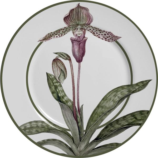 Imagem de Jogo 6 pratos de sobremesa orquideas em cerâmica alleanza