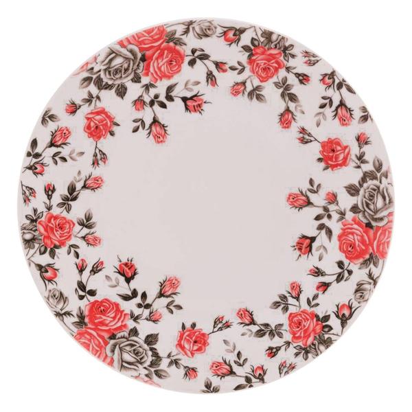 Imagem de Jogo 6 Pratos Raso de Porcelana Pink Garden Flores 27cm Lyor