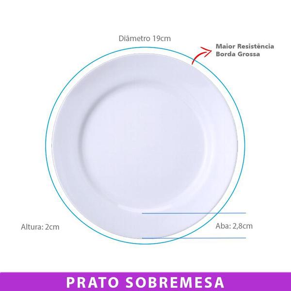 Imagem de Jogo 6 Pratos Sobremesa Lanche Cilíndrica Porcelana Schmidt