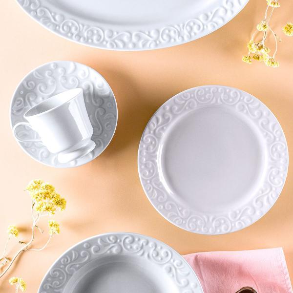 Jogo 6 Pratos Sobremesa Lanche Tassel Porcelana Germer - Porcelanas Germer Imagem de Jogo 6 Pratos Sobremesa Lanche Tassel Porcelana Germer