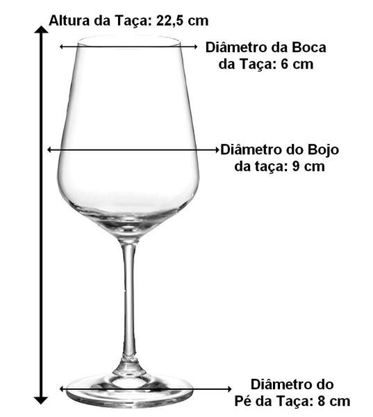 Imagem de Jogo 6 Taças 450ml 22,5cm Strix Em Cristal Ecológico Bohemia