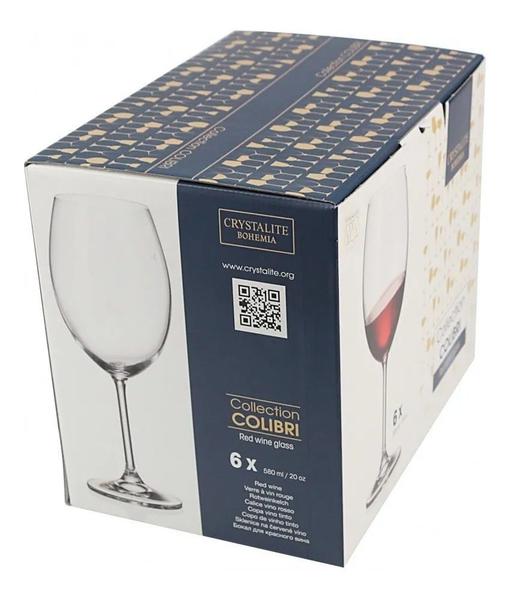 Imagem de Jogo 6 Taças Bohemia Cristal Titanium Vinho Água 580ml