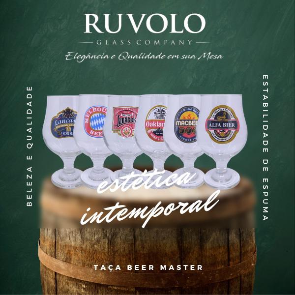 Imagem de Jogo 6 Taças Cerveja Beer Master Happy Hour Estampada Ruvolo