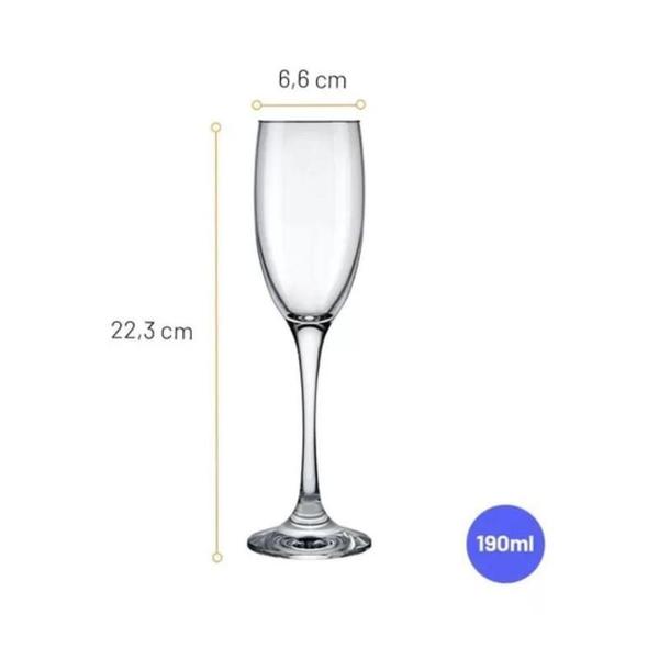 Imagem de Jogo 6 Taças Champagne Cristal Imperatriz 190Ml - Nadir