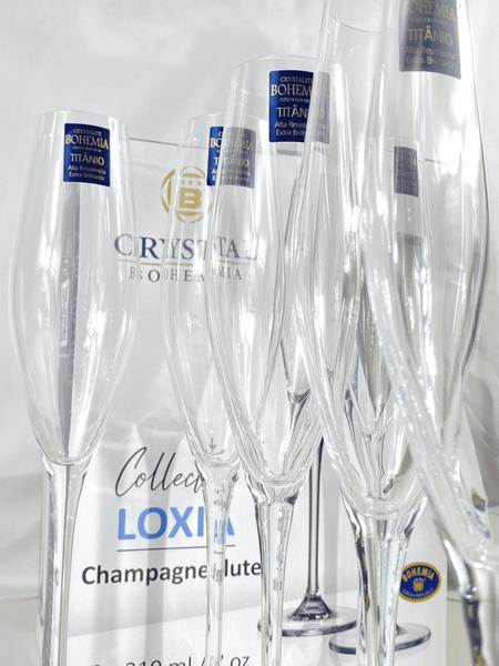 Imagem de Jogo 6 Taças Champanhe Loxia Cristal Ecológico 210ml