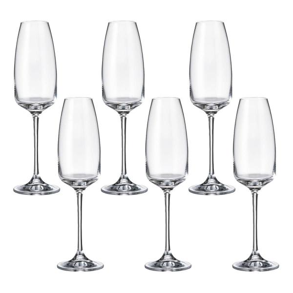 Jogo 6 Taças De Cristal Para Champagne 290 Ml Anser Bohemia - bohemia crystalite Imagem de Jogo 6 Taças De Cristal Para Champagne 290 Ml Anser Bohemia