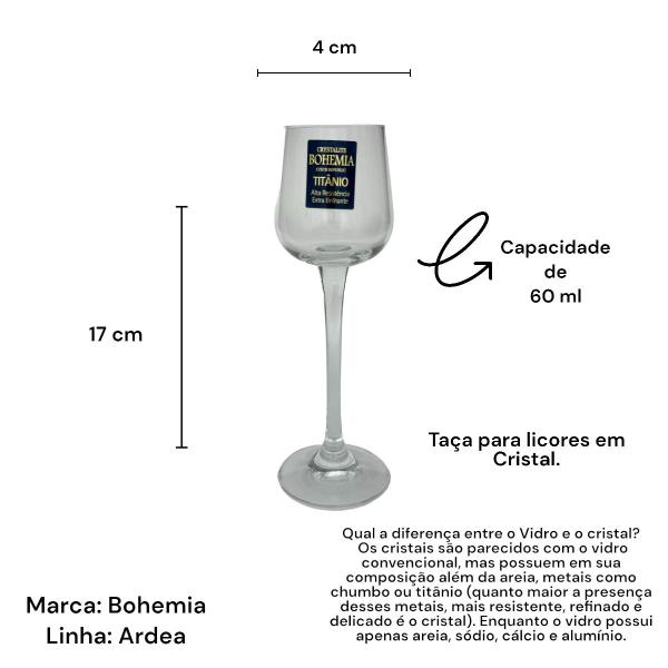 Imagem de Jogo 6 Taças de Licor Cristal Bohemia Ardea 60ml