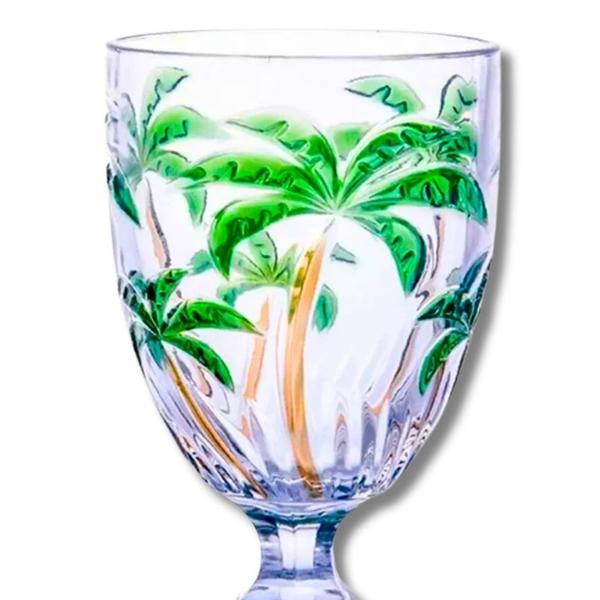 Imagem de Jogo 6 Taças Palm Tree Coqueiro Color 350ml Transparente