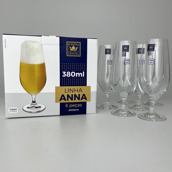 Imagem de Jogo 6 Taças para Cerveja de Cristal 380ml Bohemia Anna