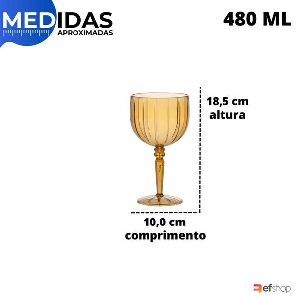 Imagem de Jogo 6 Taças Para Gin Liv 480ml Drinks Acrílico Amber Resistente Paramount