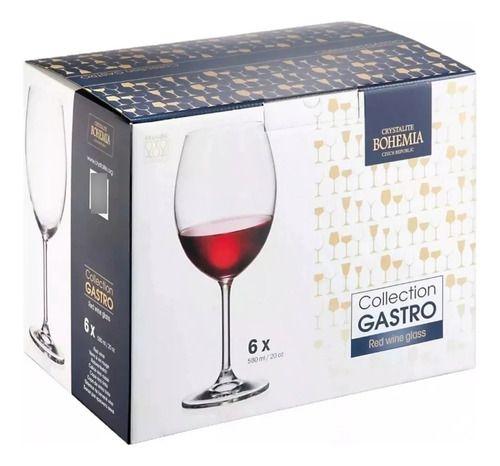 Imagem de Jogo 6 Taças Vinho 580ml Cristal Titanium Bohemia Cristalyte