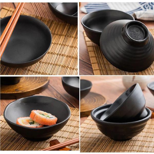 Imagem de Jogo 6 Tigela Japonesa 300ml Bowl Oriental Melamina Cumbuca