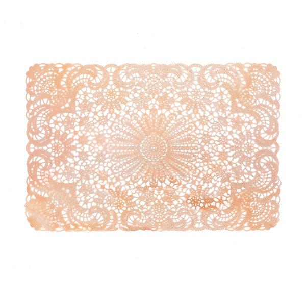 Imagem de Jogo 6 un lugar americano crochet pvc  45x30cm rosé gold