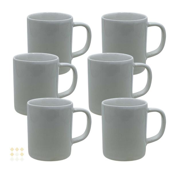 Imagem de Jogo 6 Xícara Caneca Café Porcelana Branca 100ml