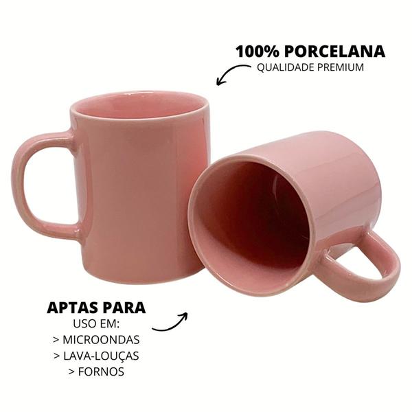 Imagem de Jogo 6 Xícara Caneca Café Porcelana Rosa 100ml