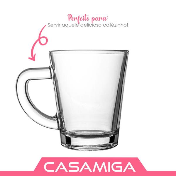 Imagem de Jogo 6 Xícaras Café Vidro Casual 70ml Class Home