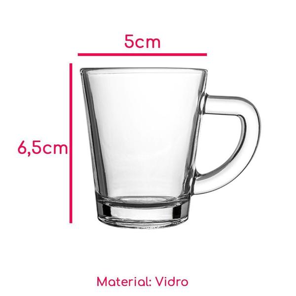 Imagem de Jogo 6 Xícaras Café Vidro Casual 70Ml Class Home