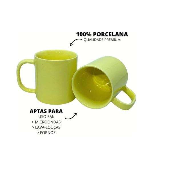 Imagem de Jogo 6 Xícaras de Café Chá Porcelana 80ml Amarelo - CAF2006