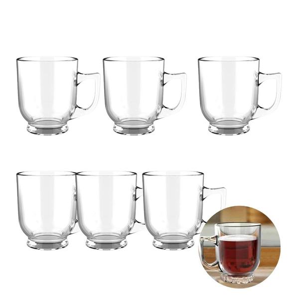 Imagem de Jogo 6 Xícaras de Café Mini Caneca de Vidro 90ml Orlando Transparente City Glass