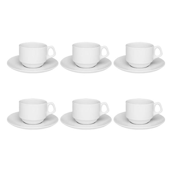 Jogo 6 Xícaras De Chá Porcelana Empilhavel 200ml Oxford Kit Empilháveis Hotel Cafeteria Imagem de Jogo 6 Xícaras De Chá Porcelana Empilhavel 200ml Oxford Kit Empilháveis Hotel Cafeteria