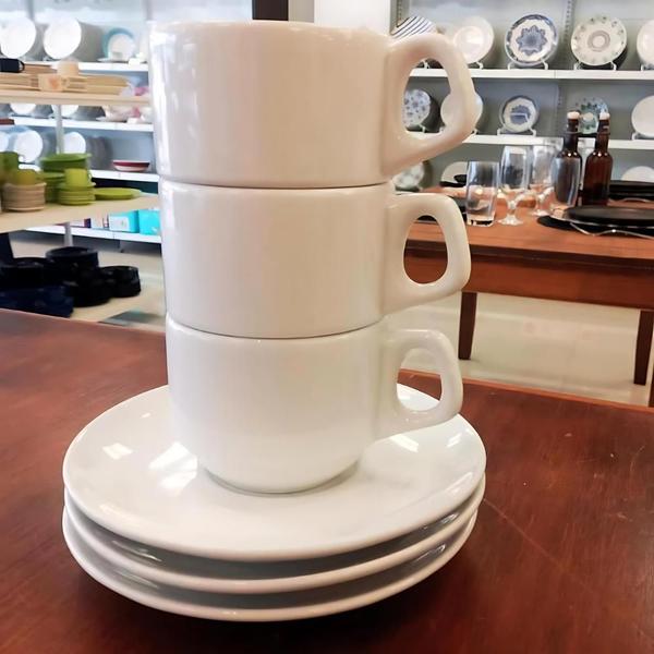 Jogo 6 Xícaras De Chá Porcelana Empilhavel 200ml Oxford Kit Empilháveis Hotel Cafeteria Imagem de Jogo 6 Xícaras De Chá Porcelana Empilhavel 200ml Oxford Kit Empilháveis Hotel Cafeteria