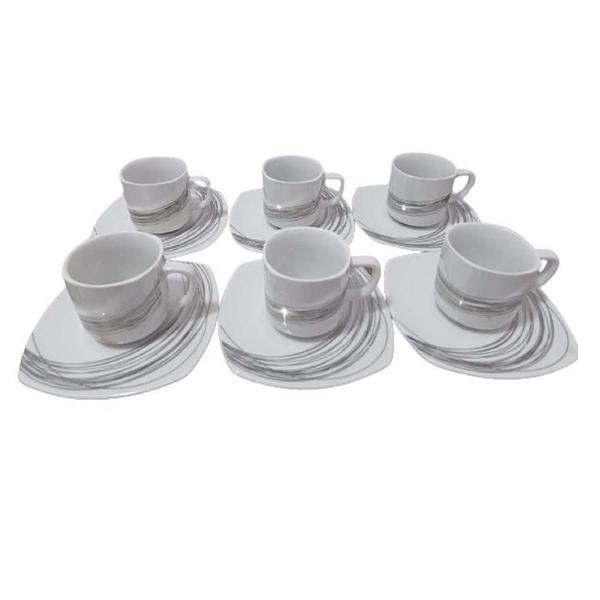 Jogo 6 Xícaras E Pires Café 50Ml Porcelana Italiana Bugatti Imagem de Jogo 6 Xícaras E Pires Café 50Ml Porcelana Italiana Bugatti