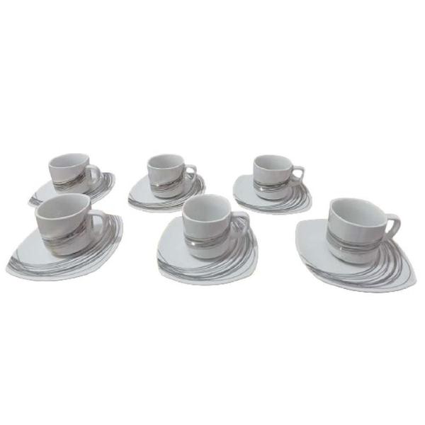 Jogo 6 Xícaras E Pires Café 50Ml Porcelana Italiana Bugatti Imagem de Jogo 6 Xícaras E Pires Café 50Ml Porcelana Italiana Bugatti