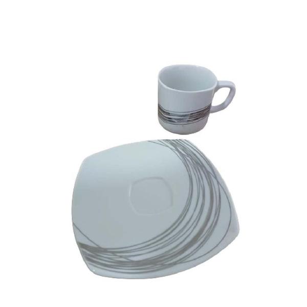 Imagem de Jogo 6 Xícaras E Pires Café 50Ml Porcelana Italiana Bugatti