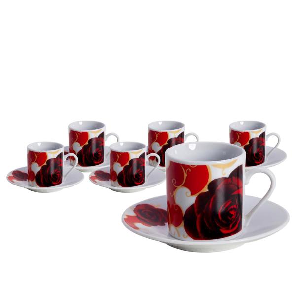 Imagem de Jogo 6 Xicaras para Cafe Porcelana 80ml Passion Full Fit