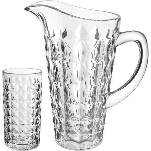 Imagem de JOGO 7 PEÇAS JARRA/COPOS PARA REFRESCO HOME&CO ECO CRYSTAL 1,2L/300ml TRANSPARENTE