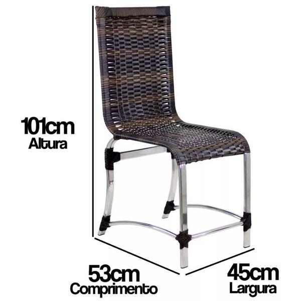 Imagem de Jogo 8 Cadeiras e Mesa Haiti em Alumínio para Cozinha e Edícula Trama Original