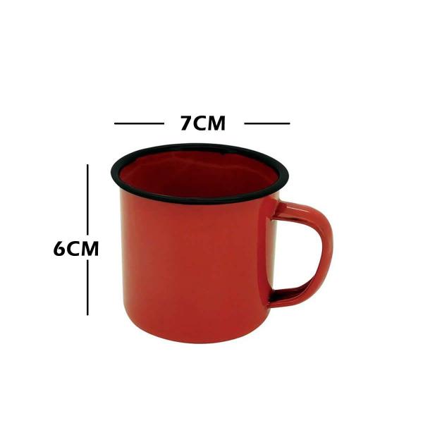 Imagem de JOGO 8 CANECAS ESMALTADA 150ml VERMELHA XÍCARA CAFÉ FAZENDA