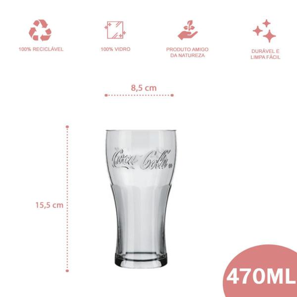 Imagem de Jogo 8 Copos 470ml Coca Cola Nadir Refri Suco Glamour