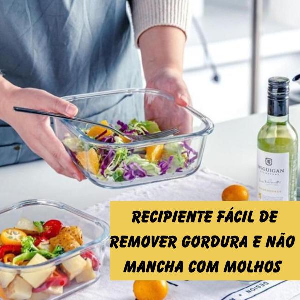 Imagem de Jogo 8 Marmitex Fitness Tampa Hermética Para Refeições Do Dia - Kit Travessa  Para Armazenar E Organizada Alimentos