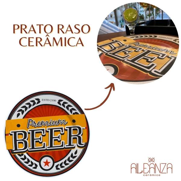 Imagem de Jogo 8 Pratos Raso Cerveja Beer Gold de Cerâmica Acetinado Alleanza 29cm 2ª Linha