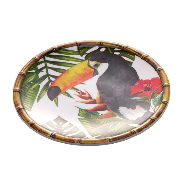 Jogo 8 Pratos Sobremesa Melamina Plástico Pássaros 22cm - Bon Gourmet Imagem de Jogo 8 Pratos Sobremesa Melamina Plástico Pássaros 22cm