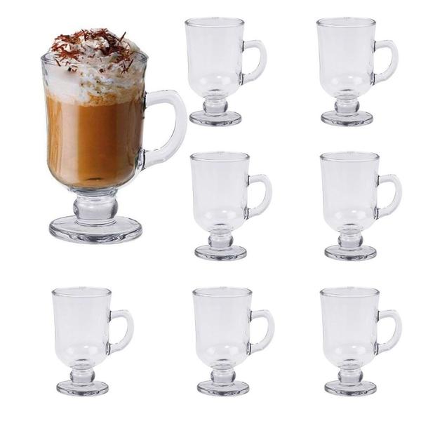 Imagem de Jogo 8 Taças Cappuccino Café Nespresso Dolce Gusto Cor Transparente Lyor 114ml