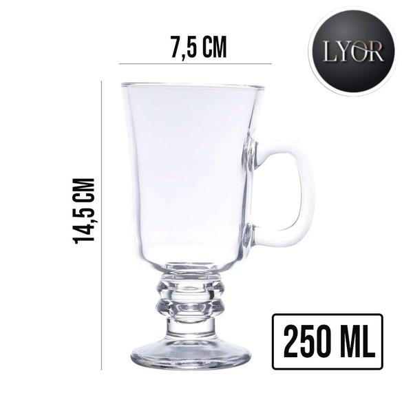 Imagem de Jogo 8 Taças de Cappuccino Café Caneca Dolce Gusto Nespresso Vidro Transparente 250ml Lyor