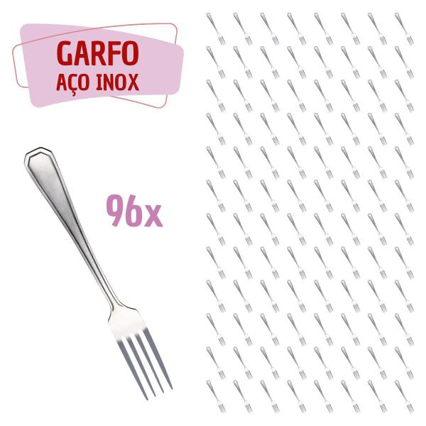 Imagem de Jogo 96 Pçs Garfo Reforçada Inox Restaurante / Bar / Casa