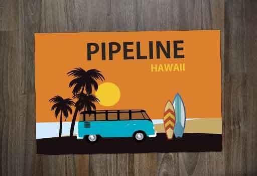 Jogo Americano 2 unidades Retangular Neoprene Surf Pipeline - Criative Gifts Imagem de Jogo Americano 2 unidades Retangular Neoprene Surf Pipeline