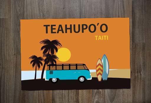 Jogo Americano 2 unidades Retangular Neoprene Surf Teahupoo - Criative Gifts Imagem de Jogo Americano 2 unidades Retangular Neoprene Surf Teahupoo