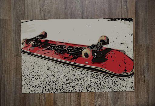 Imagem de Jogo Americano Retangular Neoprene Skate Vermelho