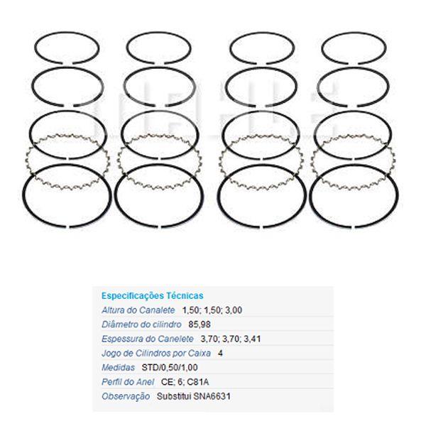 Imagem de Jogo Aneis De Segmento 050 Astra Omega Ipanema Vectra 2.0 2.2 8v 1991 A 2007