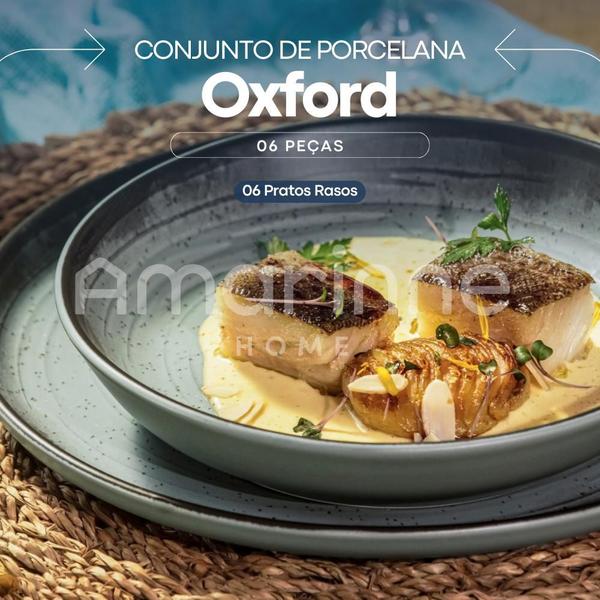 Imagem de Jogo Aparelho De Jantar Oxford Pratos Rasos 26cm 06 Peças Flat Pacífico Carâmica