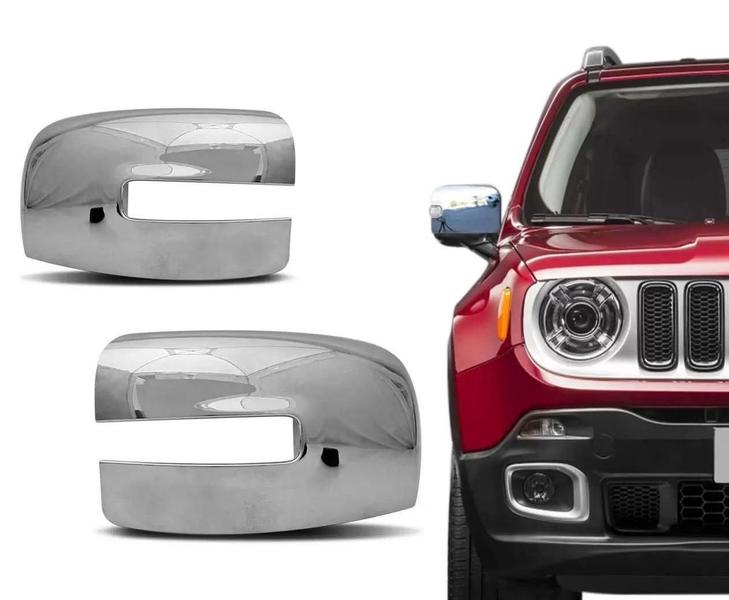 Imagem de Jogo Aplique Capa Cromada Retrovisor Jeep Renegade 2019