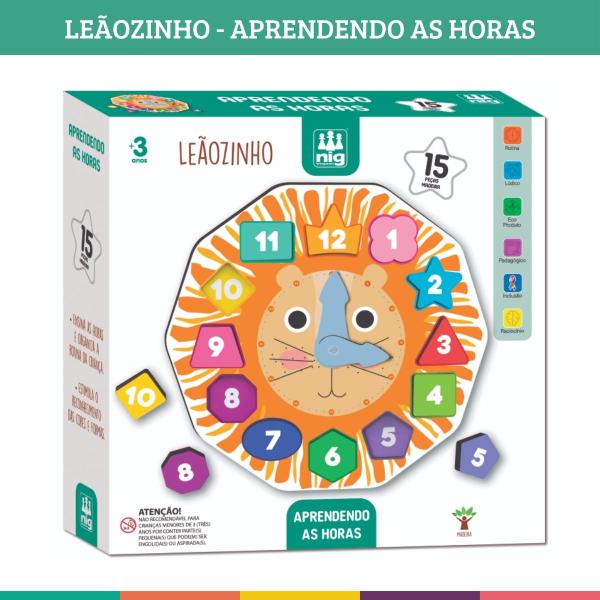 Imagem de Jogo Aprendendo As Horas Leãozinho Atividade Montessori Nig