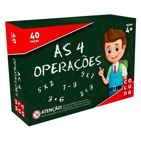 Jogo as 4 operacoes matematicas com 54 pecas na caixa - COLUNA - Gala Imagem de Jogo as 4 operacoes matematicas com 54 pecas na caixa - COLUNA